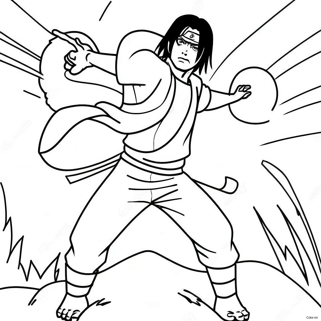 Pagina Da Colorare Di Itachi Naruto In Battaglia 61727 51162