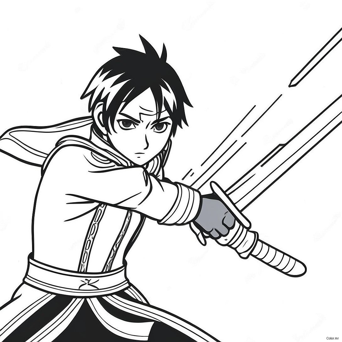 Pagina Da Colorare Di Kirito In Battaglia Epica 29428 26549