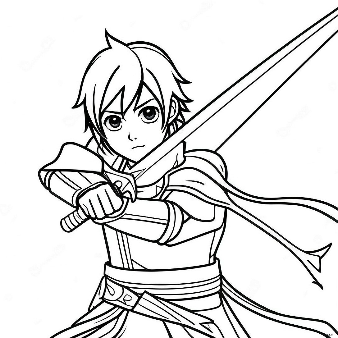 Pagina Da Colorare Di Kirito In Battaglia Epica 29428 26550
