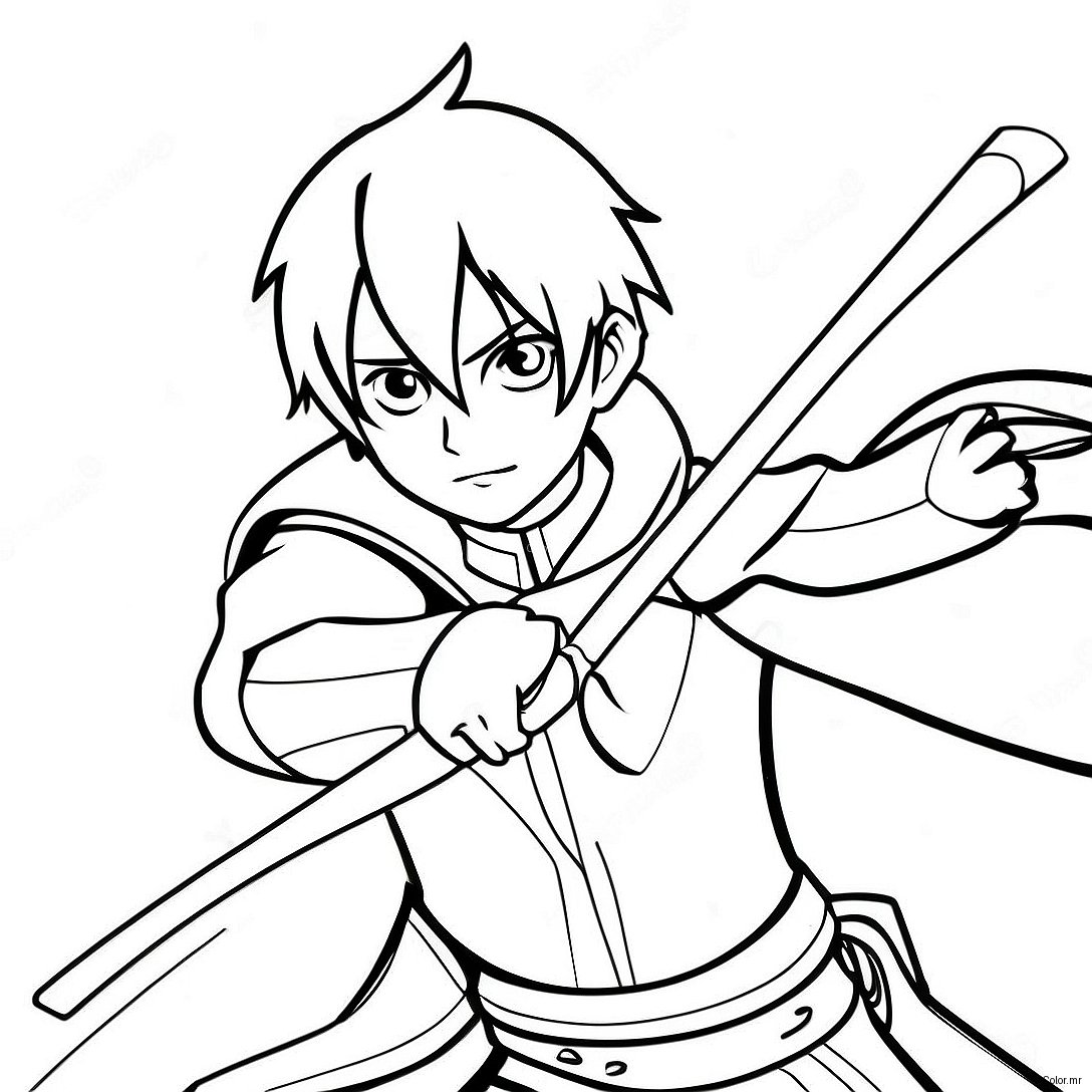 Pagina Da Colorare Di Kirito In Battaglia Epica 29428 26552