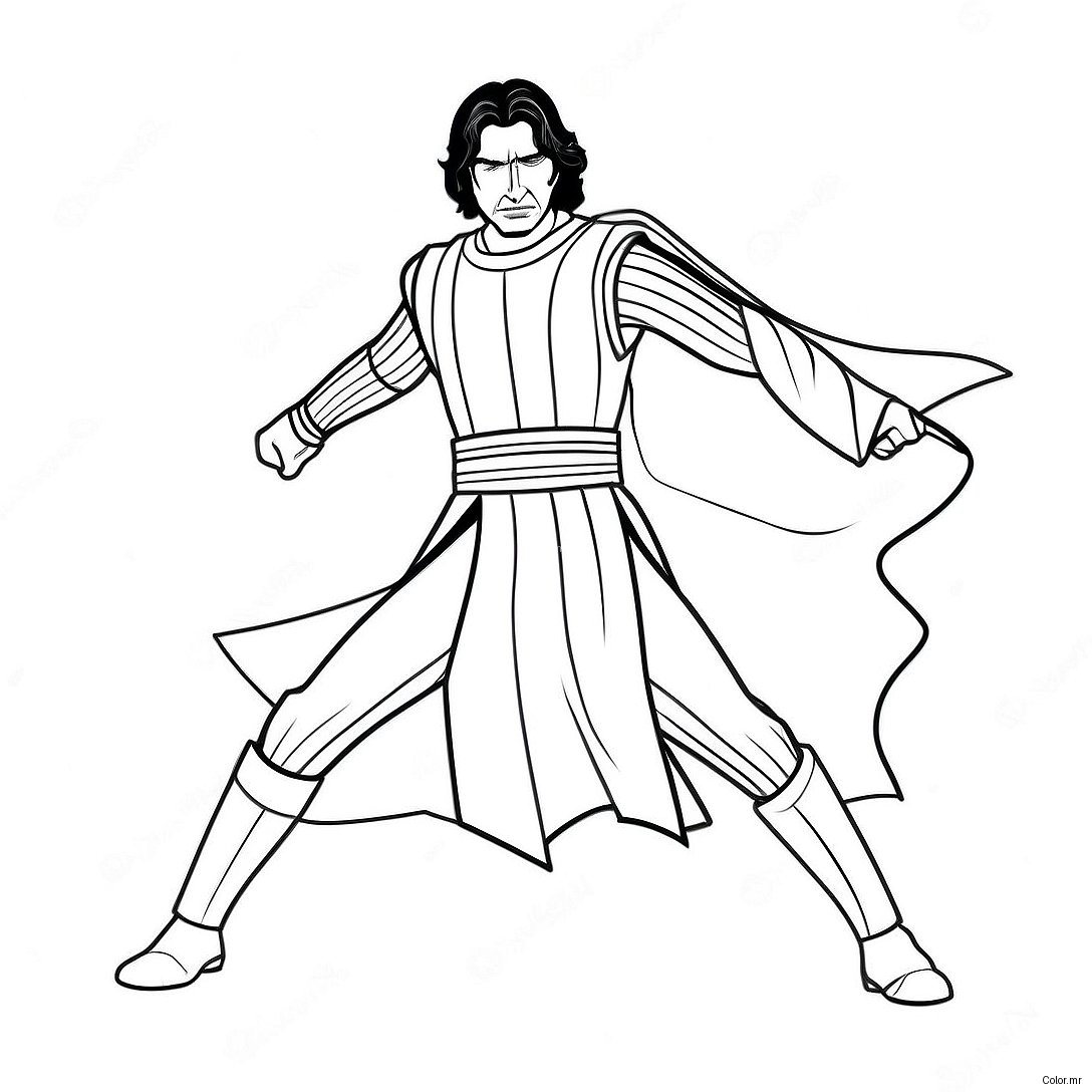 Pagina Da Colorare Di Kylo Ren In Posizione Di Battaglia 29548 26646