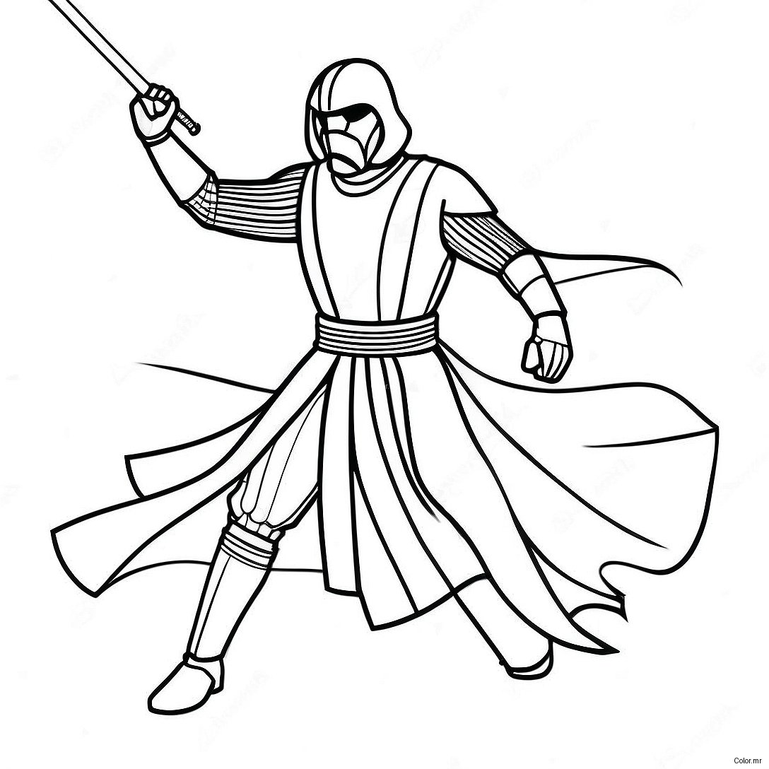 Pagina Da Colorare Di Kylo Ren In Posizione Di Battaglia 29548 26647