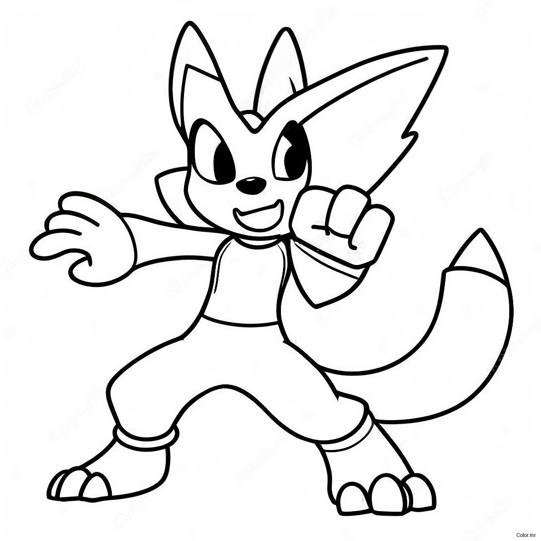 Pagina Da Colorare Di Lucario In Posa Da Battaglia 12368 10119
