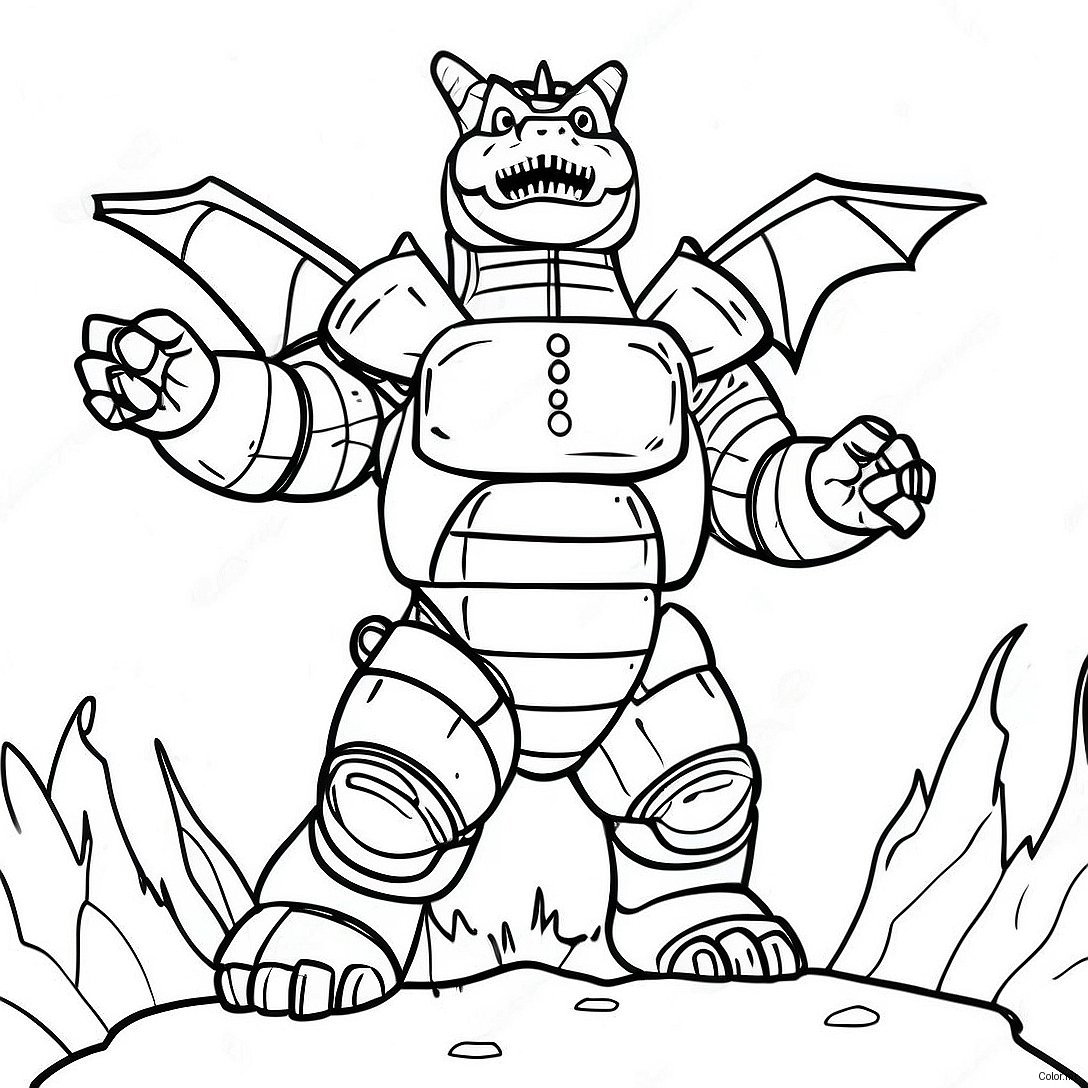 Pagina Da Colorare Di Mechagodzilla In Battaglia 3750 3047