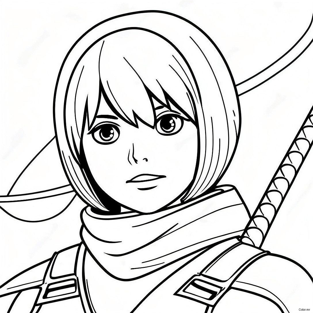 Pagina Da Colorare Di Mikasa In Armatura Da Battaglia 73846 60948