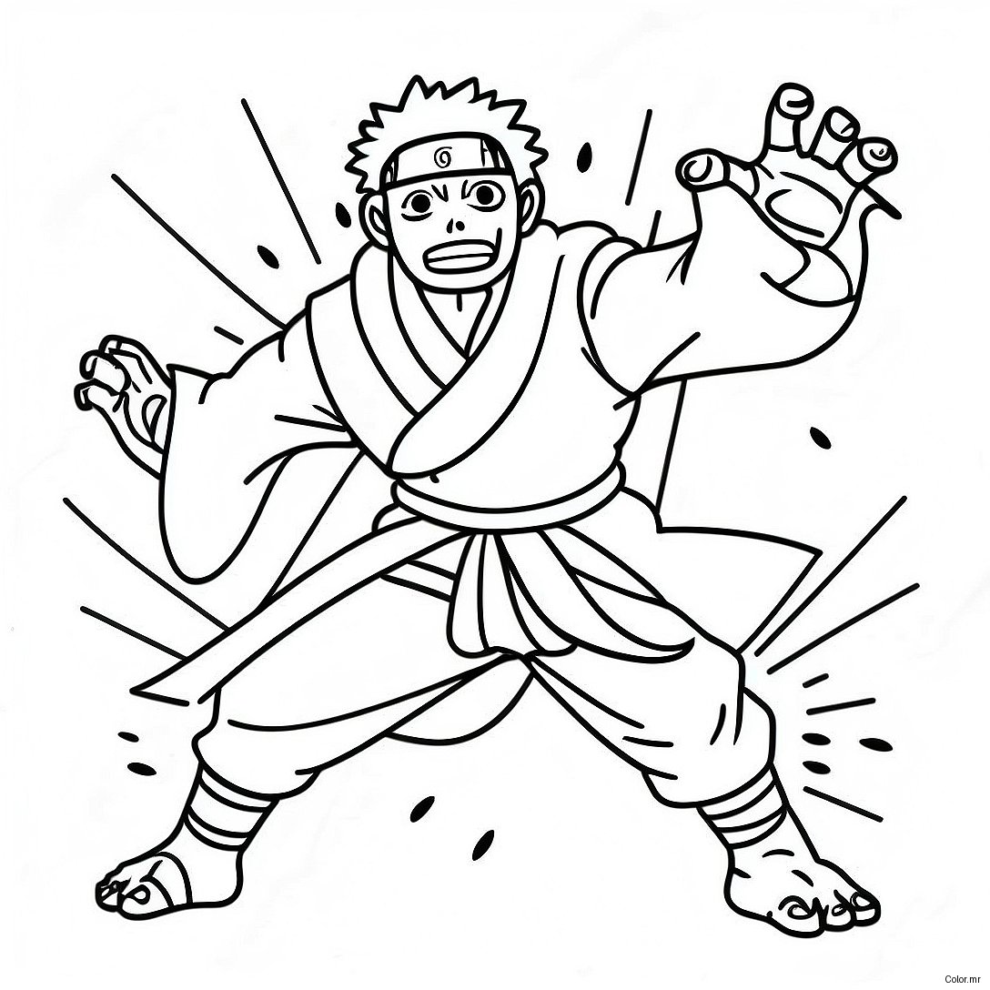 Pagina Da Colorare Di Obito In Posizione Di Battaglia 14770 12209
