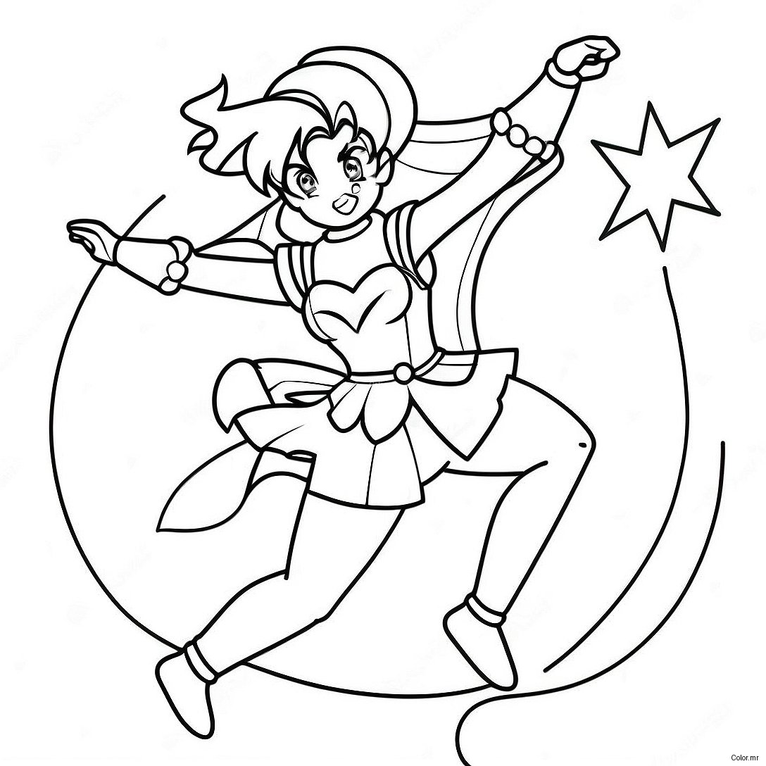 Pagina Da Colorare Di Sailor Jupiter In Posa Da Battaglia 62518 51791