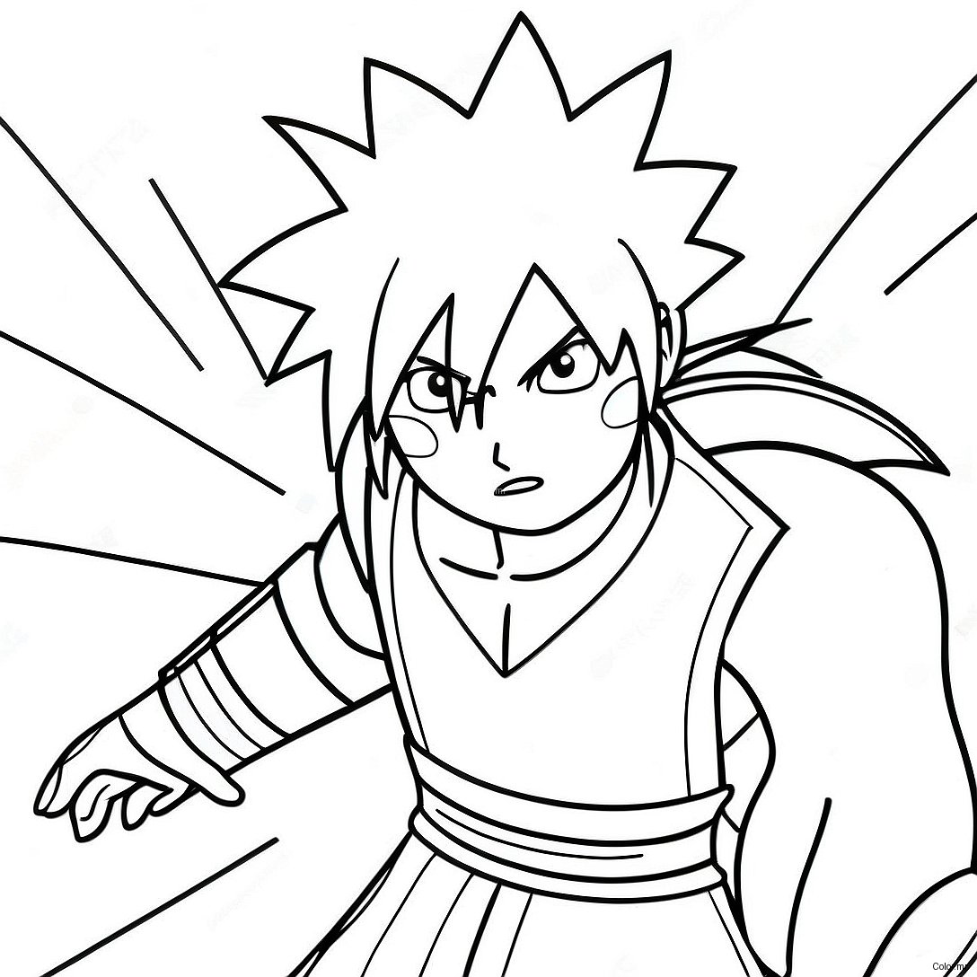 Pagina Da Colorare Di Sasuke Uchiha In Battaglia 3821 3093