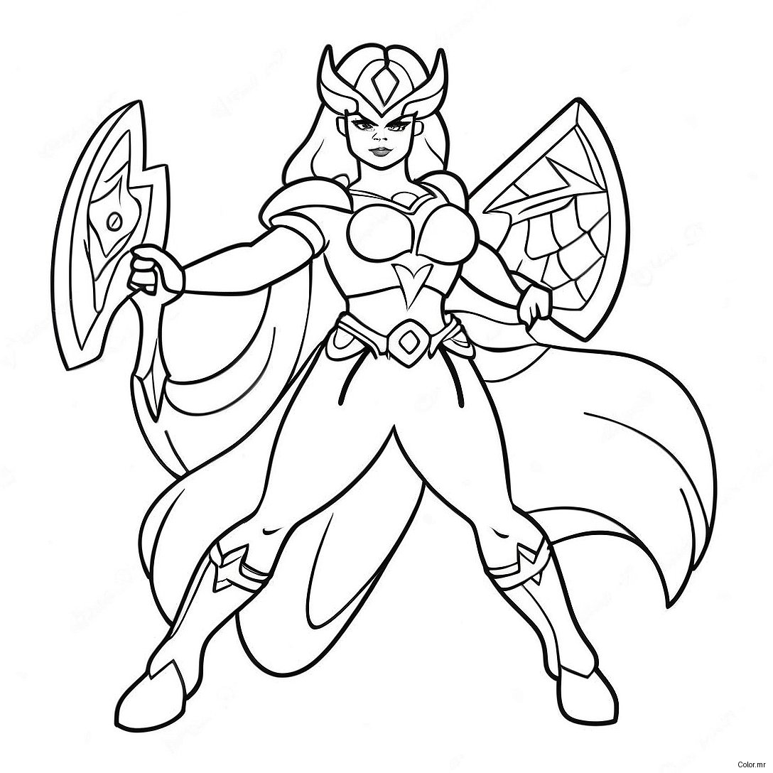 Pagina Da Colorare Di She Ra In Armatura Da Battaglia 28075 25494