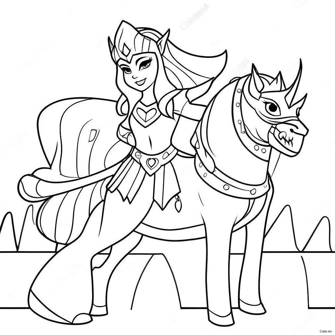 Pagina Da Colorare Di She Ra In Armatura Da Battaglia 28075 25495