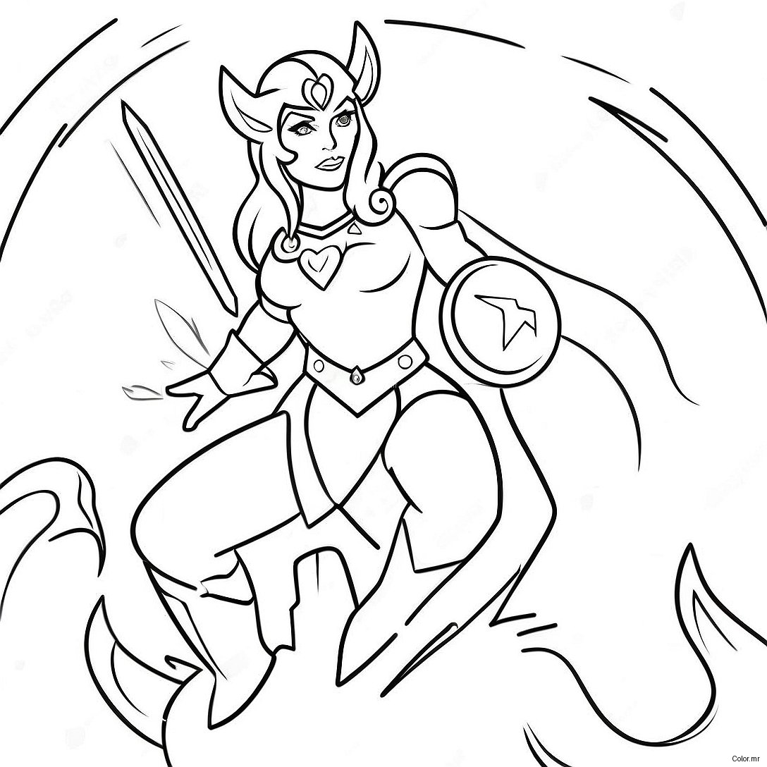 Pagina Da Colorare Di She Ra In Armatura Da Battaglia 28075 25496