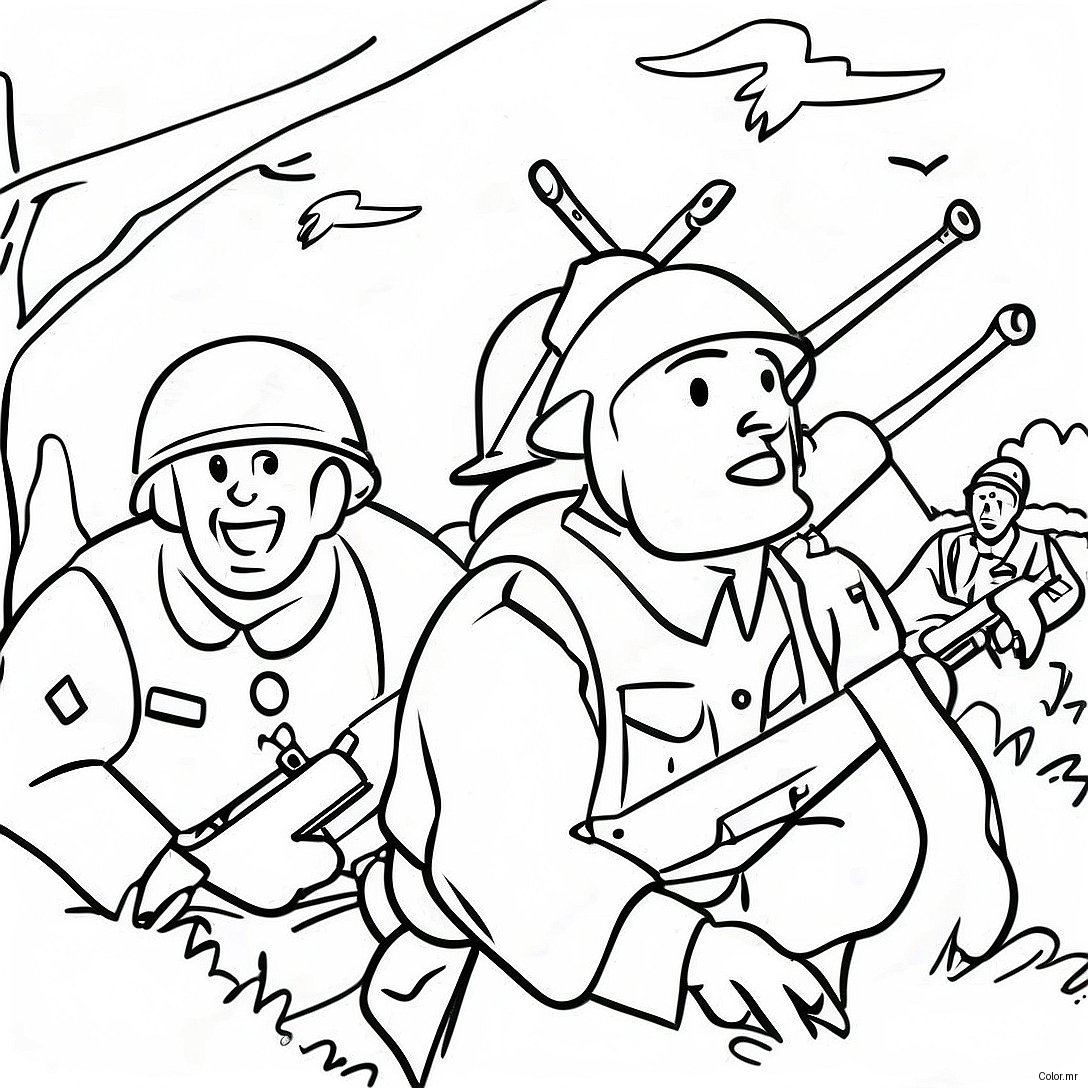 Pagina Da Colorare Di Soldati Della Seconda Guerra Mondiale In Battaglia 2622 2137