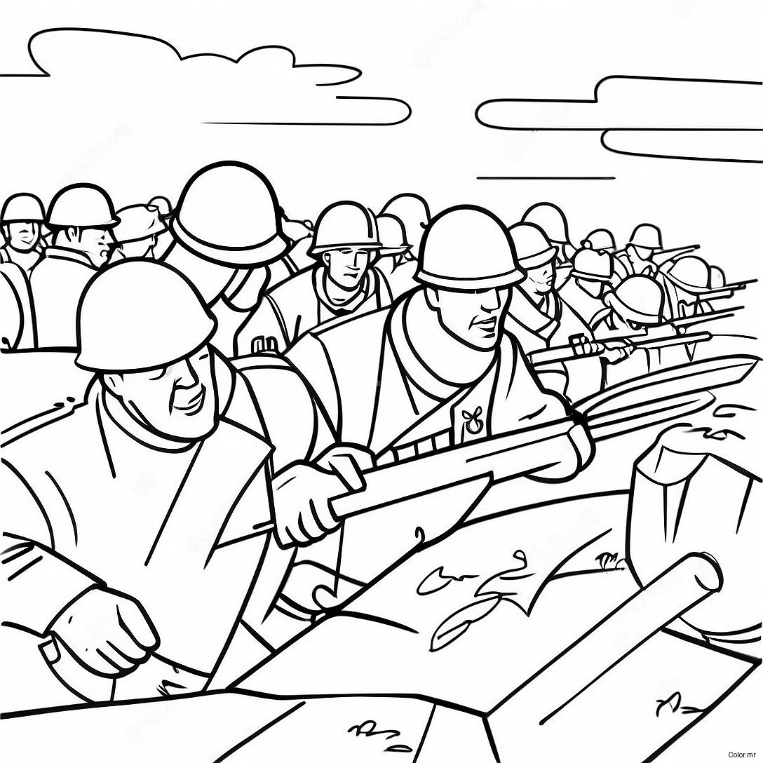 Pagina Da Colorare Di Soldati Della Seconda Guerra Mondiale In Battaglia 2622 2138