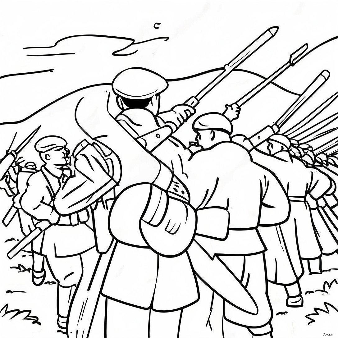 Pagina Da Colorare Di Soldati Della Seconda Guerra Mondiale In Battaglia 2622 2139