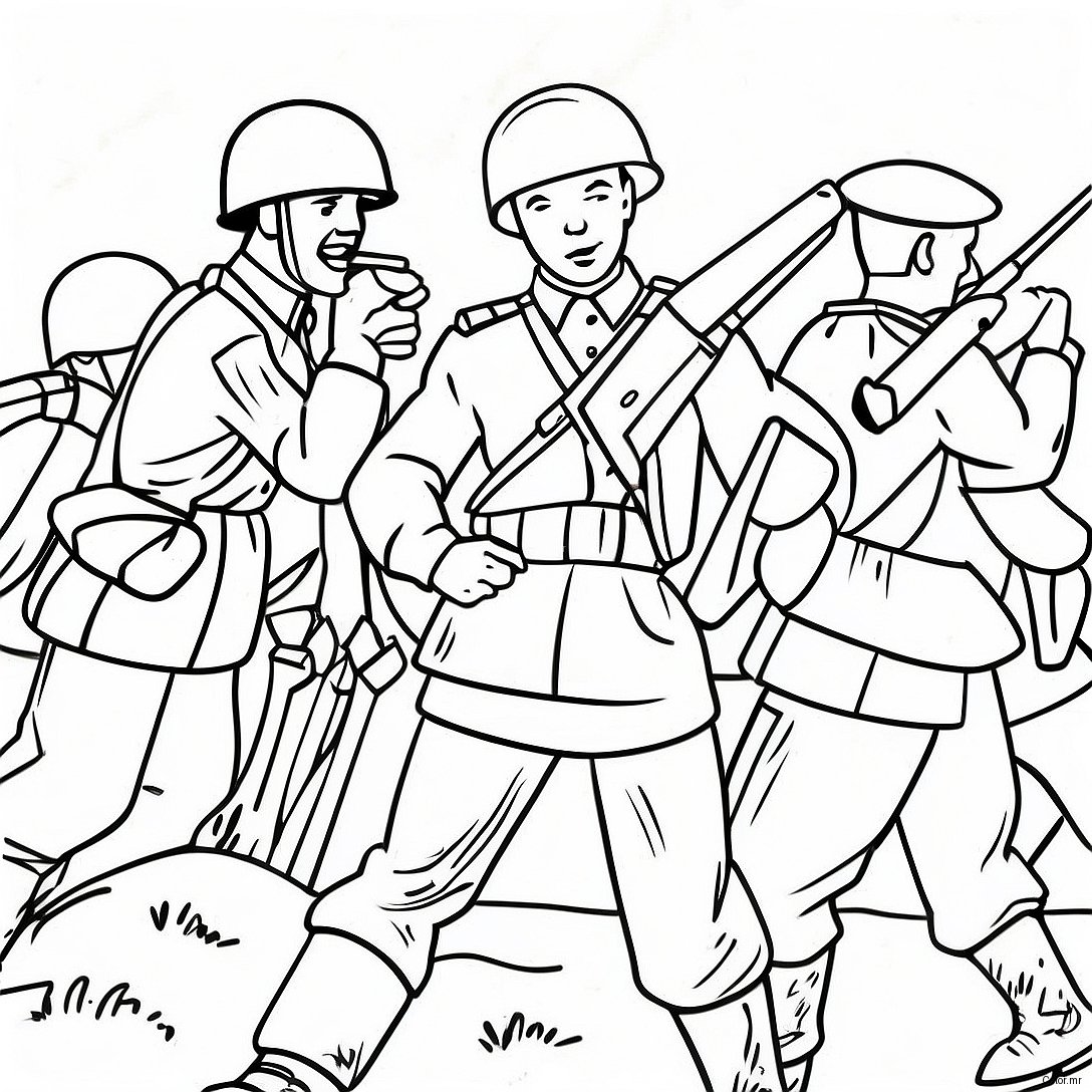 Pagina Da Colorare Di Soldati Della Seconda Guerra Mondiale In Battaglia 2622 2140
