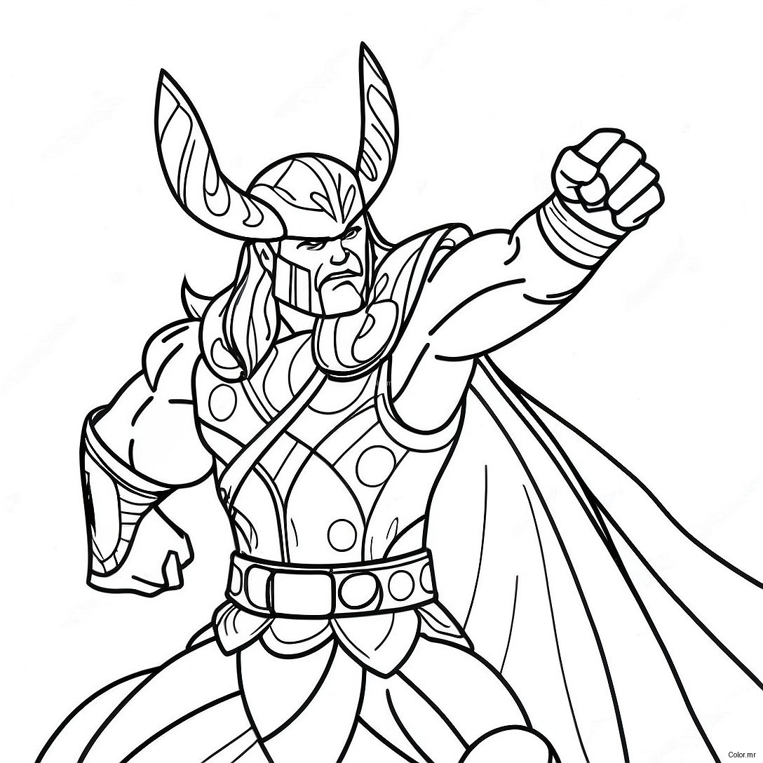 Pagina Da Colorare Di Thor In Battaglia Epica 66061 54553