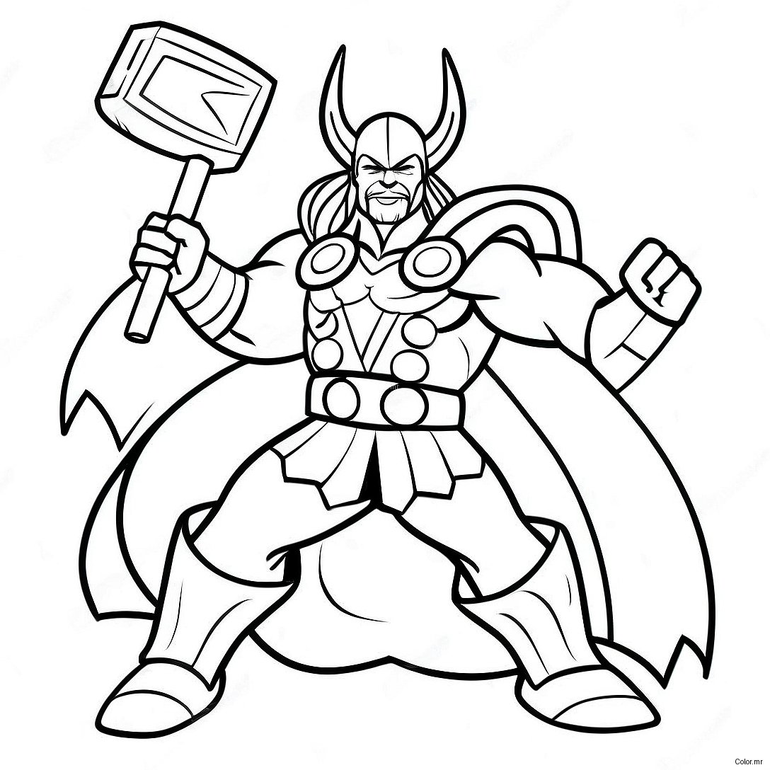 Pagina Da Colorare Di Thor In Battaglia Epica 66061 54554