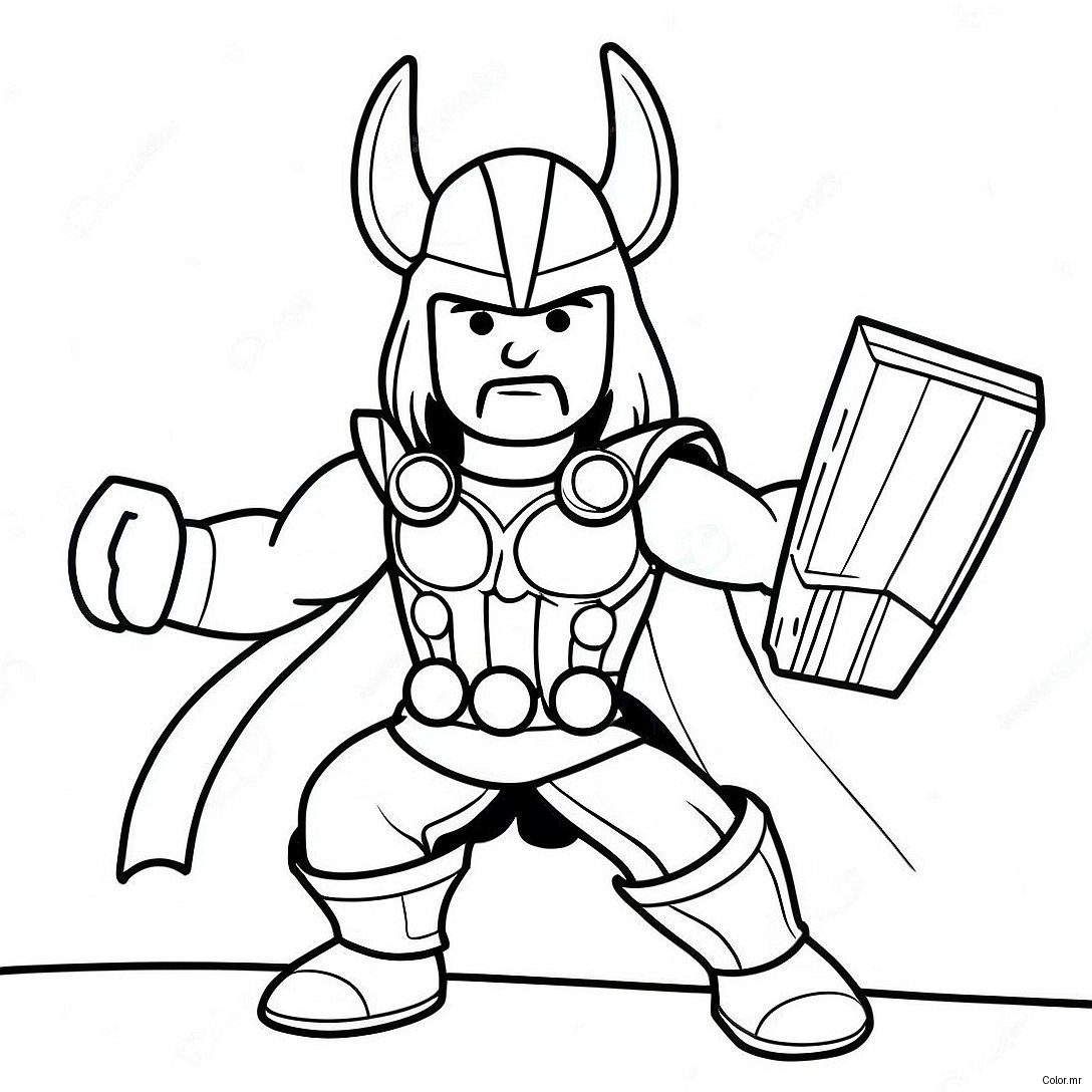 Pagina Da Colorare Di Thor In Battaglia Epica 66061 54556