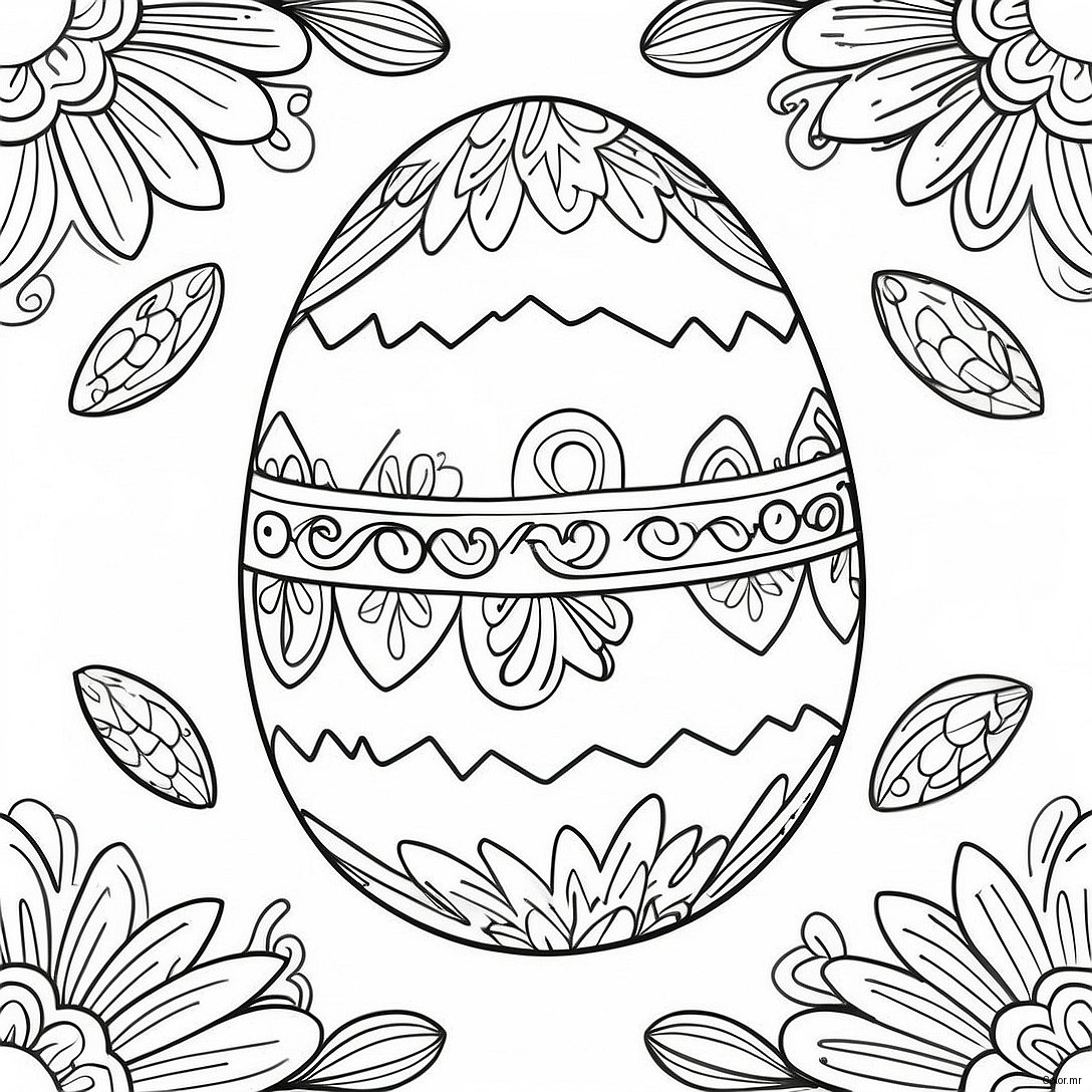 Pagina Da Colorare Di Un Affascinante Uovo Di Pasqua Vintage 71884 59395