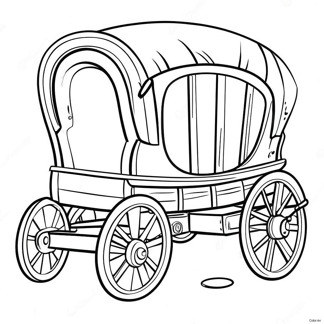 Pagina Da Colorare Di Un Carro Di Legno Vintage 74456 61429