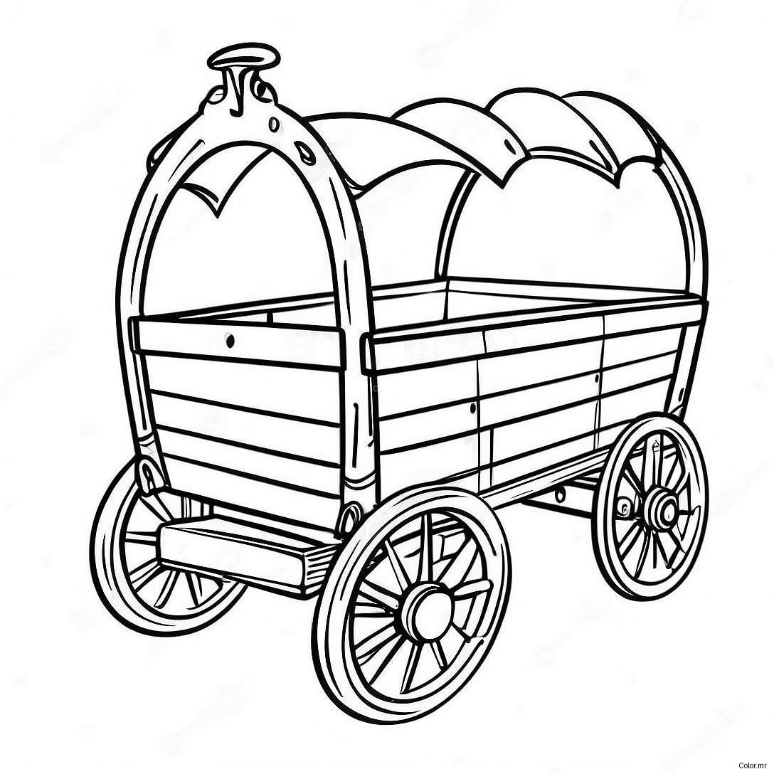 Pagina Da Colorare Di Un Carro Di Legno Vintage 74456 61430