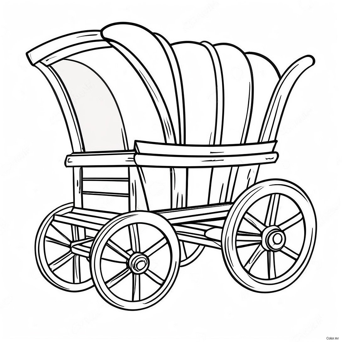 Pagina Da Colorare Di Un Carro Di Legno Vintage 74456 61431