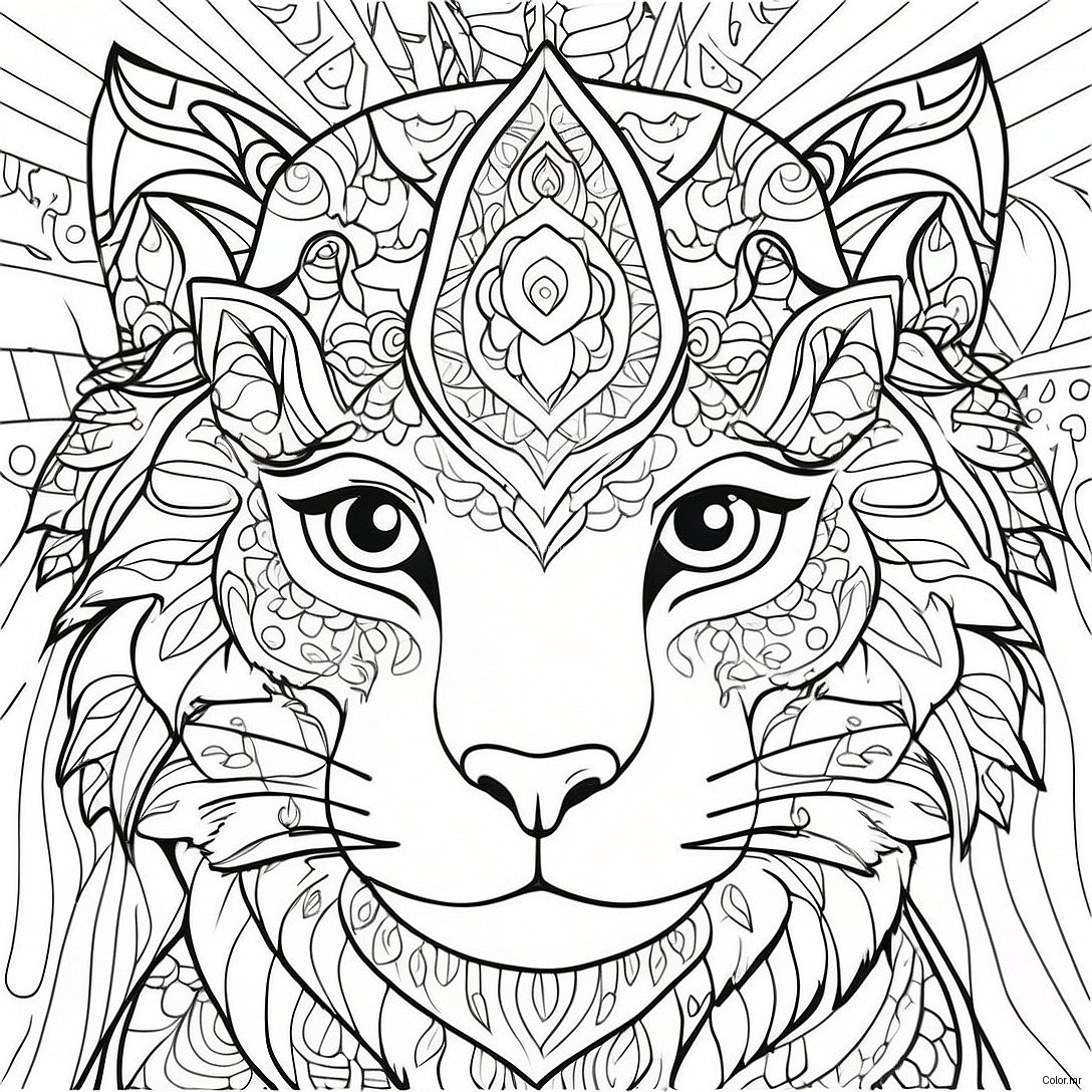 Pagina Da Colorare Di Un Ritratto Di Animale Dettagliato 55202 45930