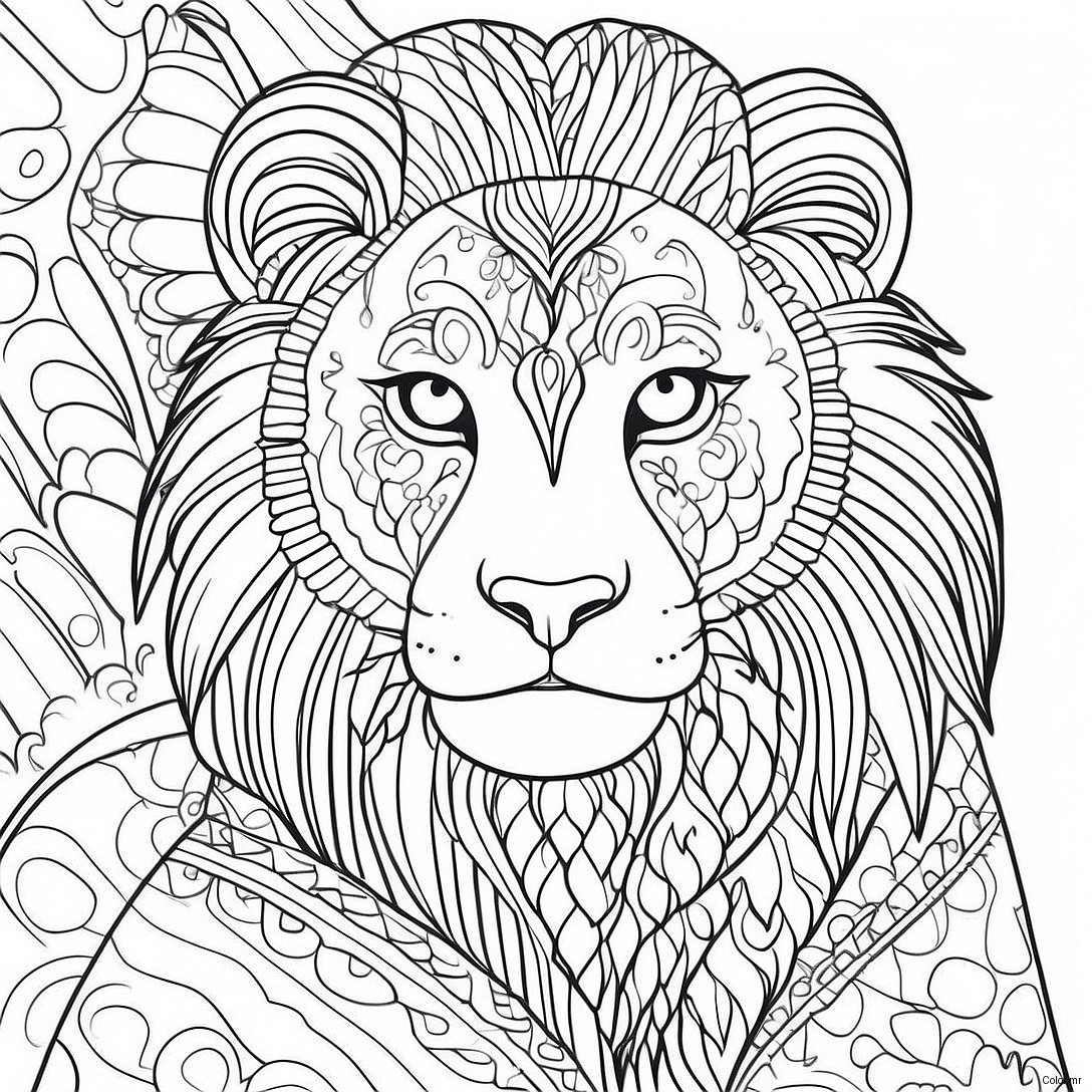 Pagina Da Colorare Di Un Ritratto Di Animale Dettagliato 55202 45932