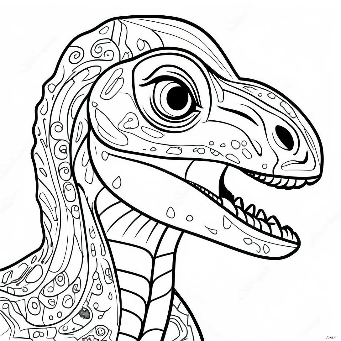 Pagina Da Colorare Di Un Velociraptor Dettagliato 932 745