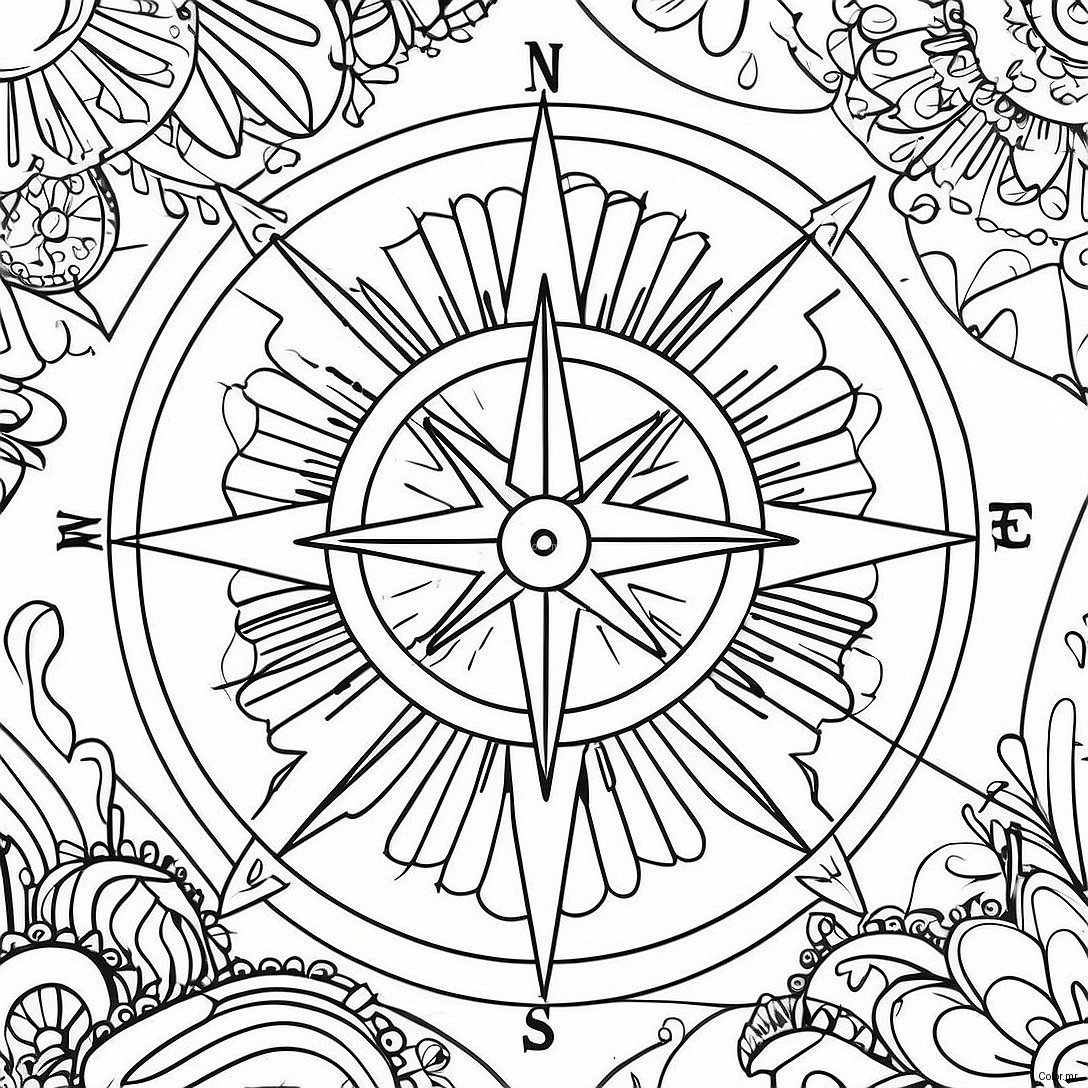 Pagina Da Colorare Di Una Bussola Vintage 33722 17855