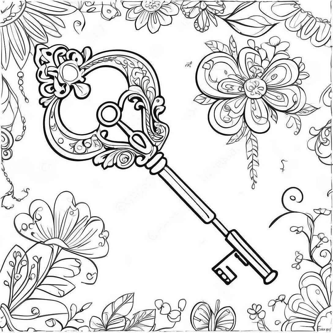 Pagina Da Colorare Di Una Chiave Vintage 59887 49705