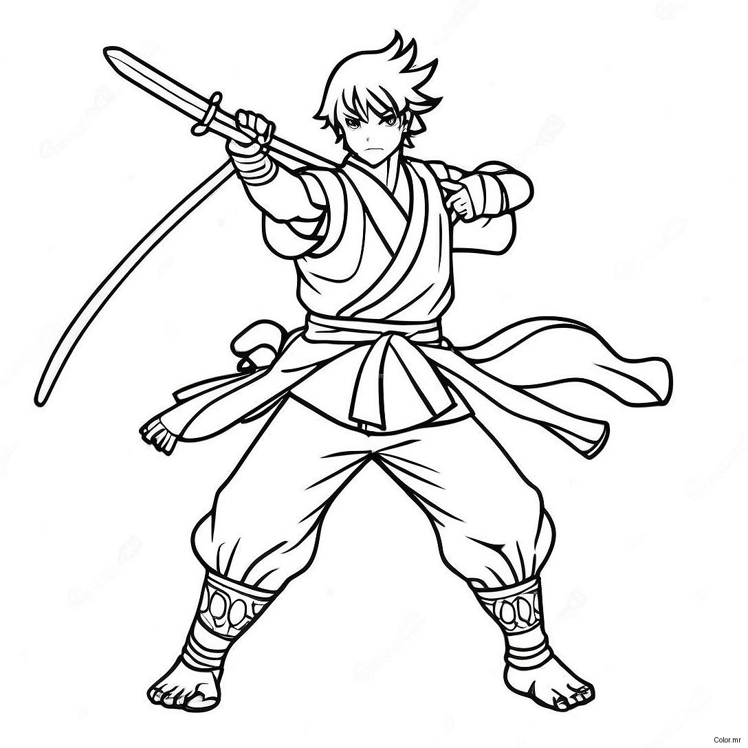 Pagina Da Colorare Di Zenitsu In Posa Da Battaglia 5163 4141