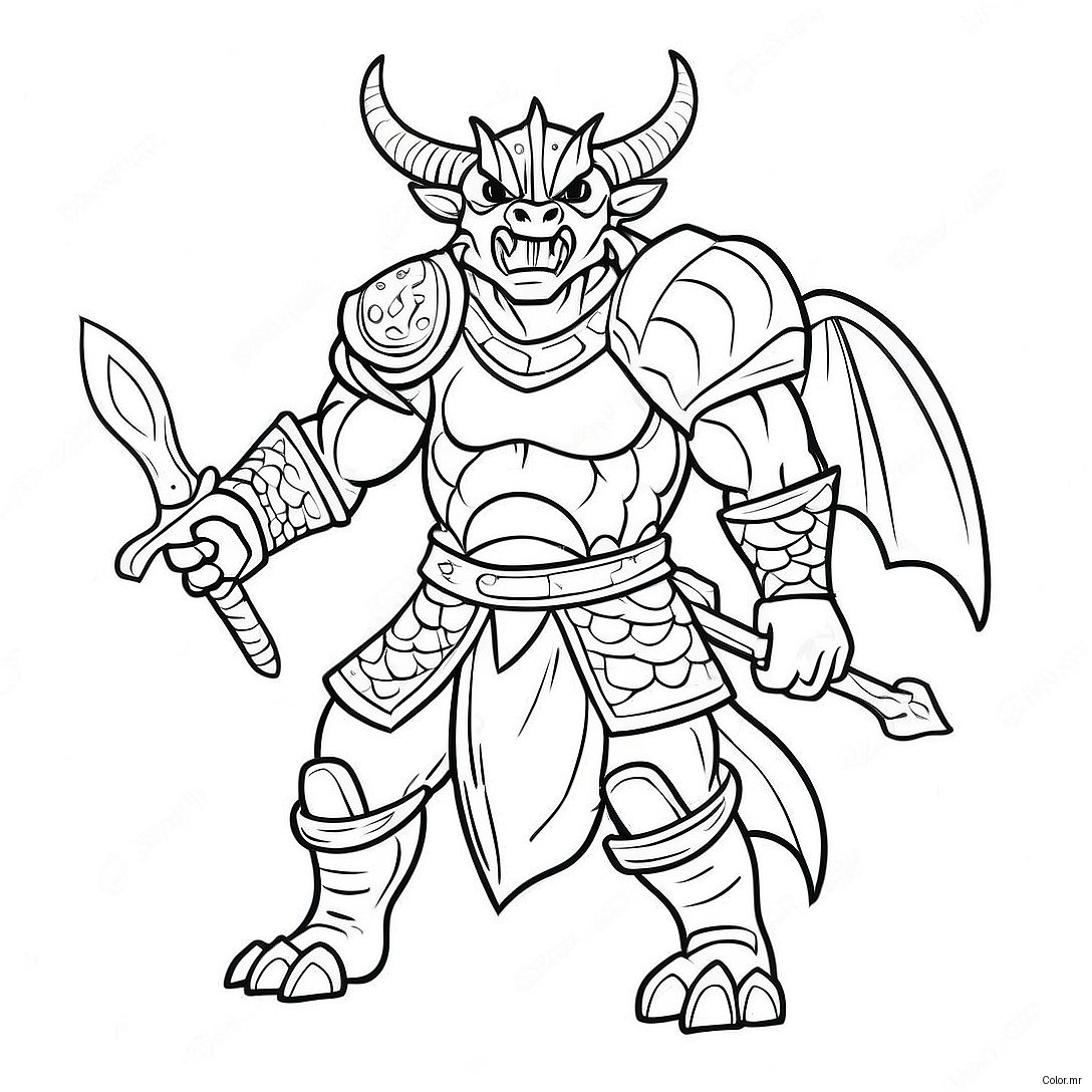 Pagina Da Colorare Dragonborn In Battaglia 35404 29457