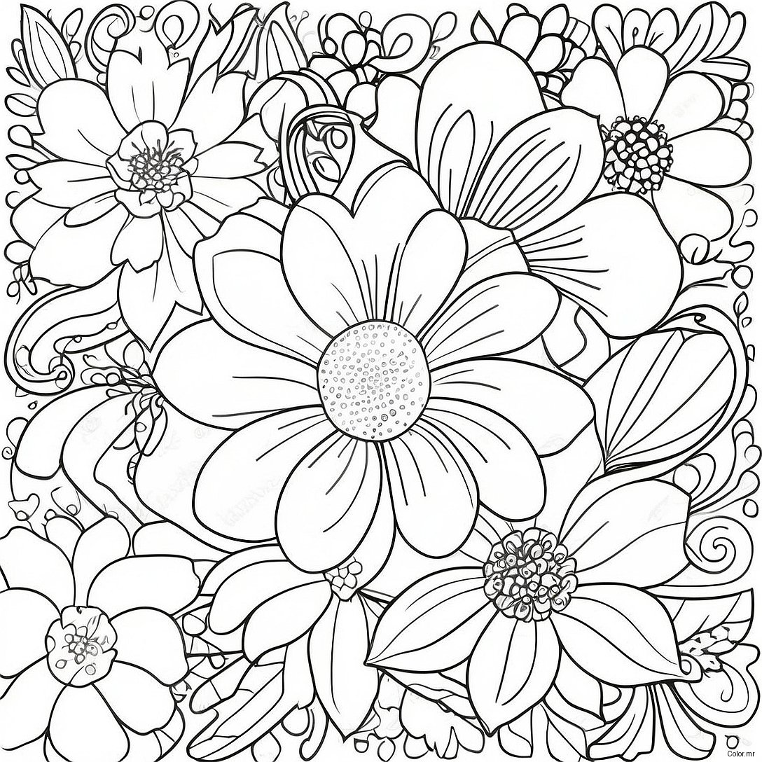 Pagina Da Colorare Floreale Grunge Vintage 3891 3149