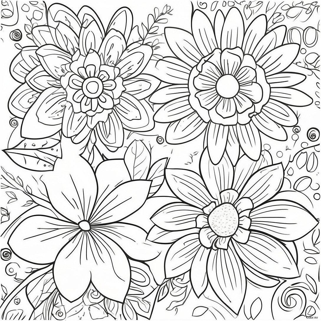 Pagina Da Colorare Floreale Grunge Vintage 3891 3151