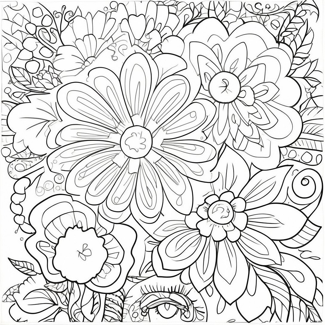 Pagina Da Colorare Floreale Grunge Vintage 3891 3152