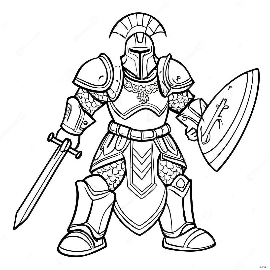 Pagina Da Colorare Guardiano In Armatura Da Battaglia 70584 58359