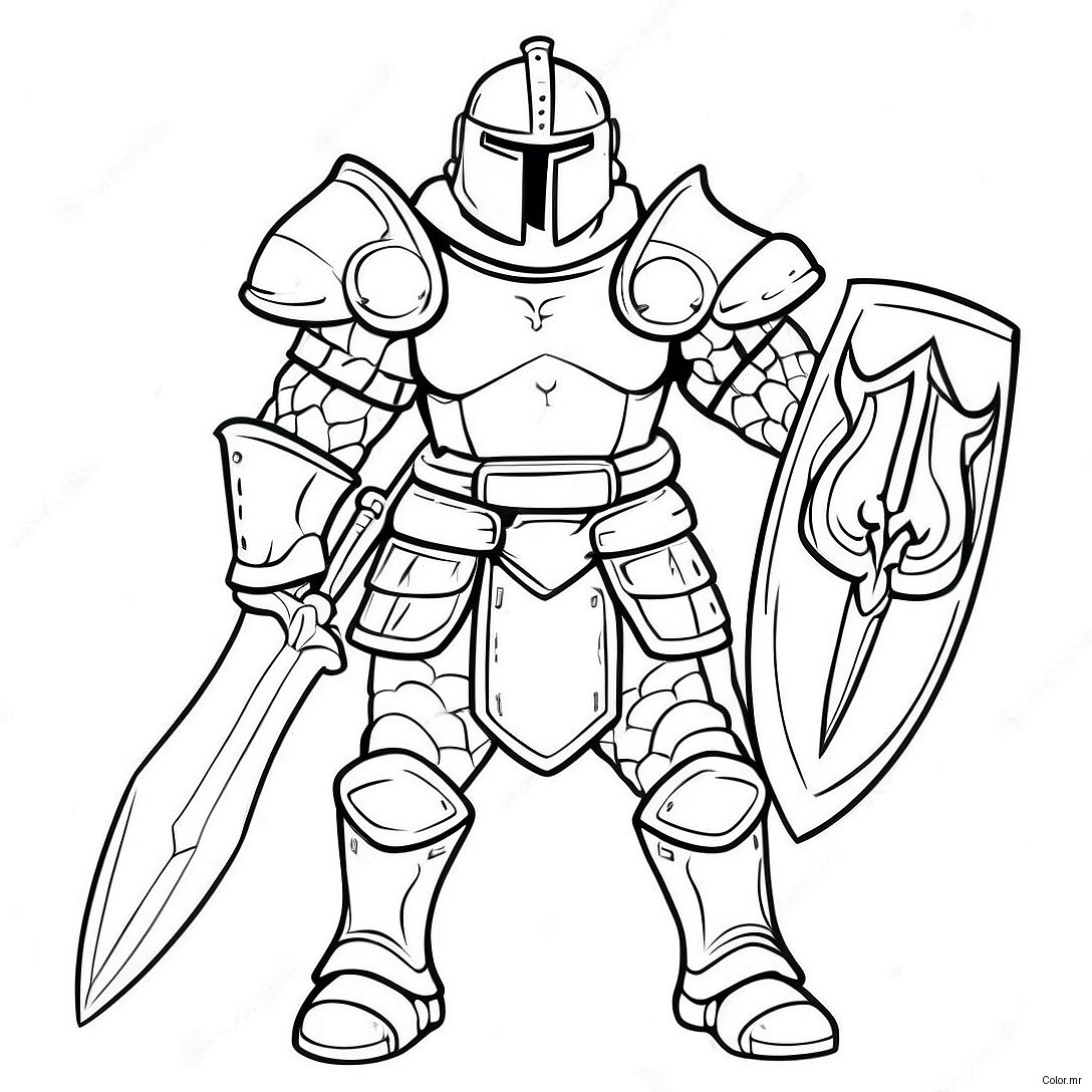 Pagina Da Colorare Guardiano In Armatura Da Battaglia 70584 58360