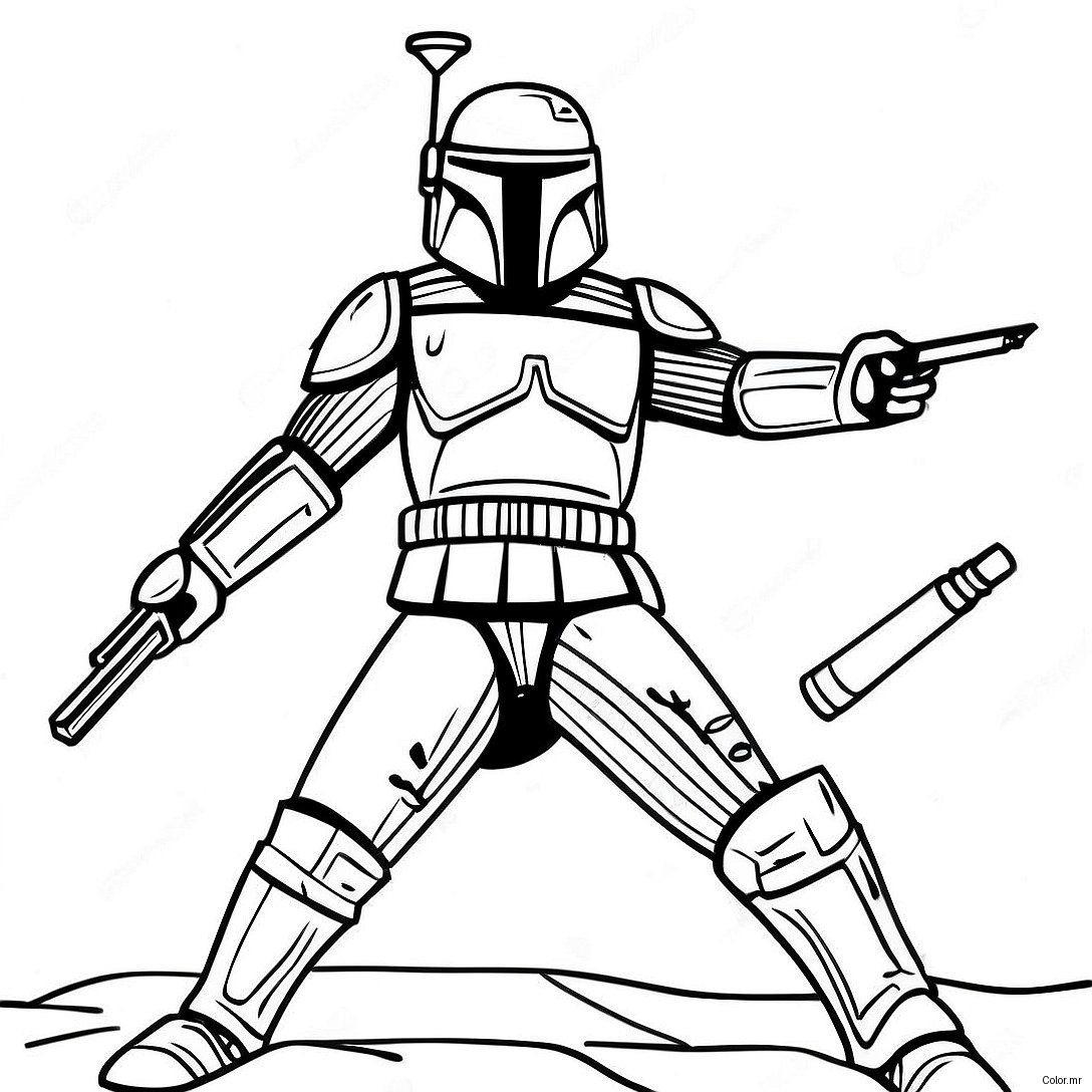 Pagina Da Colorare Jango Fett In Armatura Da Battaglia 73225 60449
