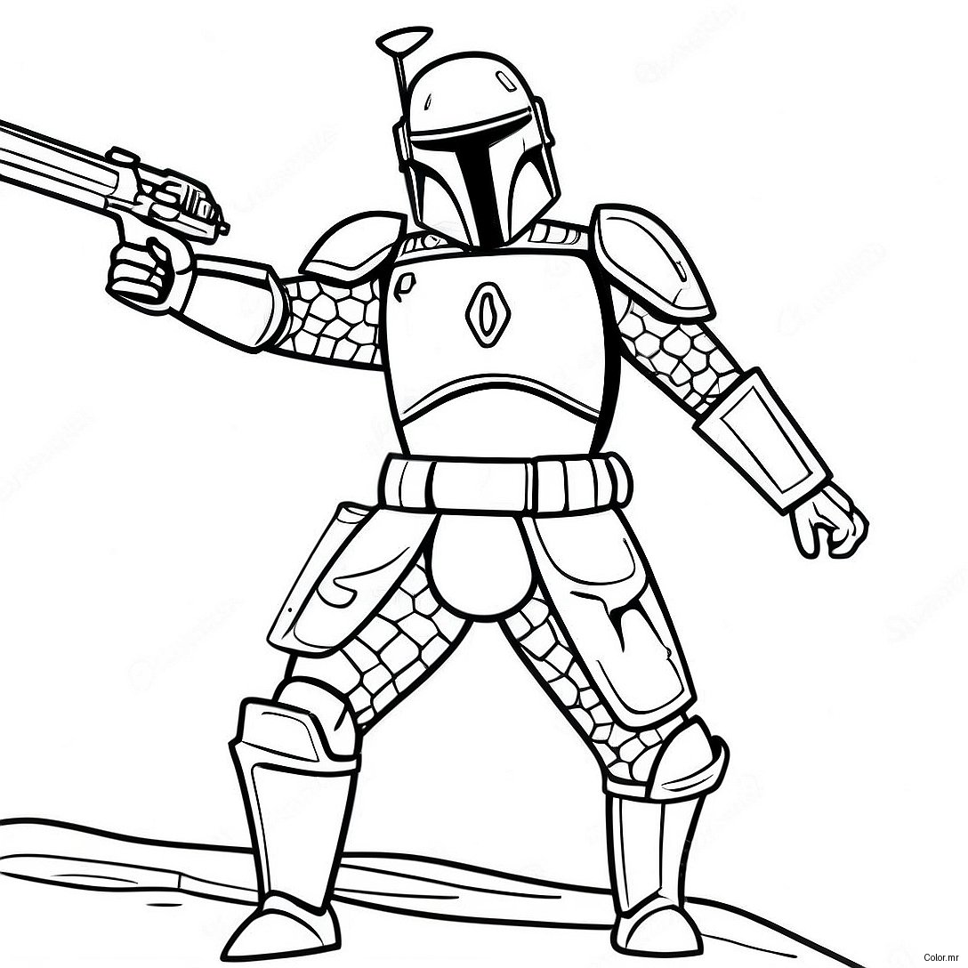 Pagina Da Colorare Jango Fett In Armatura Da Battaglia 73225 60451