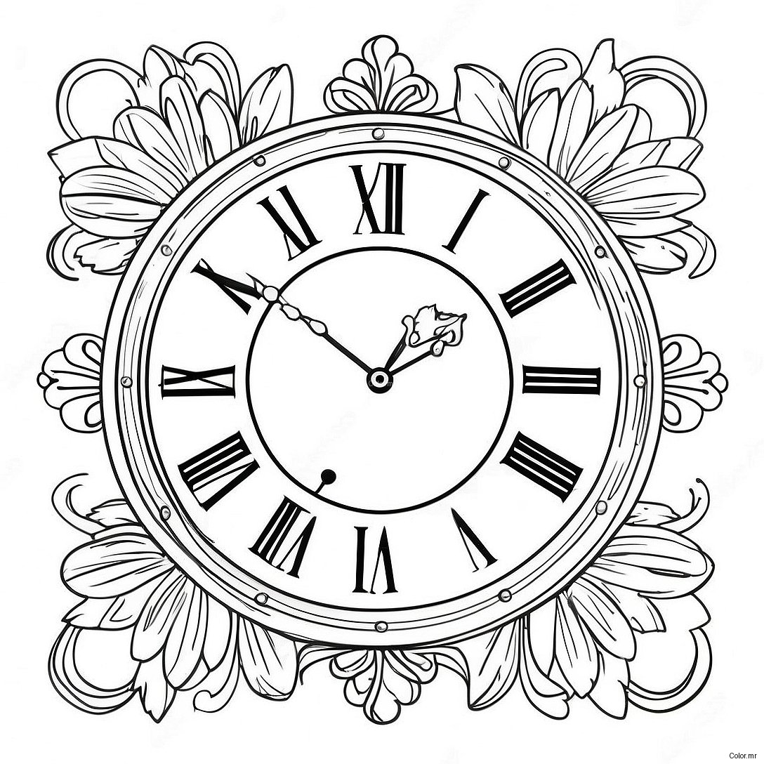 Pagina Da Colorare Orologio Da Parete Vintage 28256 25630