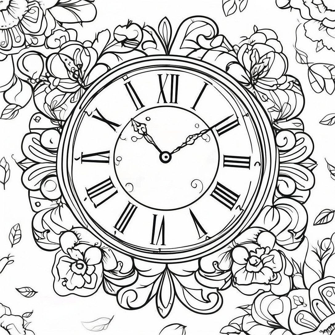 Pagina Da Colorare Orologio Da Parete Vintage 28256 25631