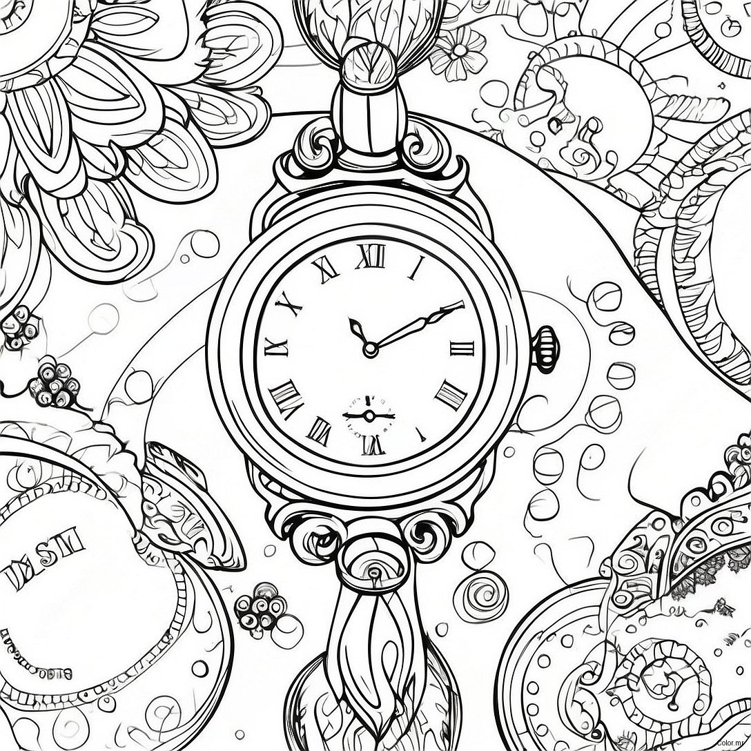 Pagina Da Colorare Orologio Vintage 40118 33274