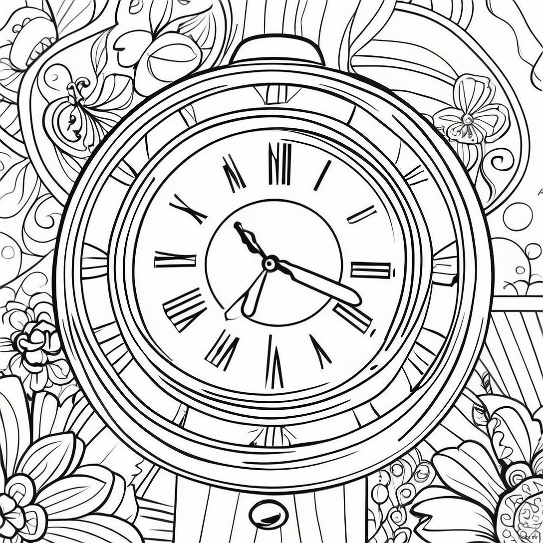 Pagina Da Colorare Orologio Vintage 40118 33276