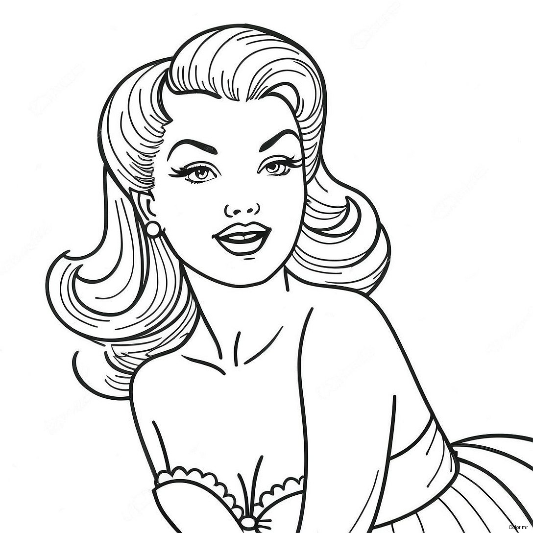 Pagina Da Colorare Ragazza Pin Up Vintage 50335 41970