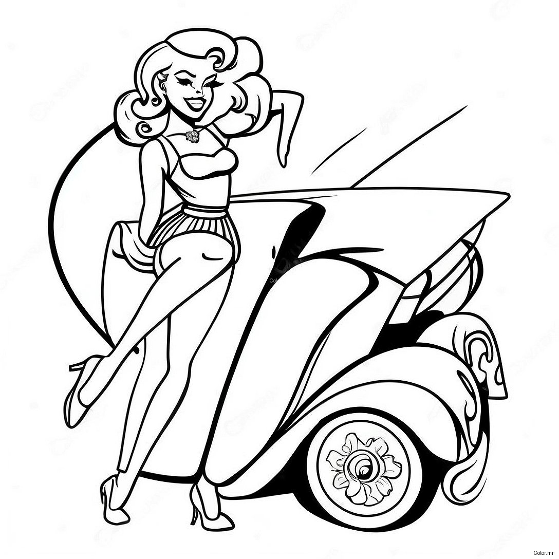 Pagina Da Colorare Vintage Pin Up Girl 31909 16422
