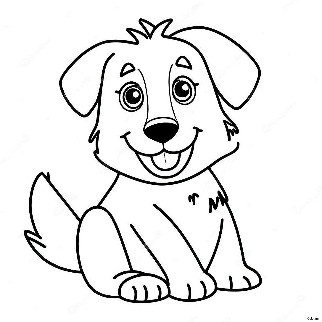 Playful Australian Shepherd Puppy Coloring Page 18576 15555