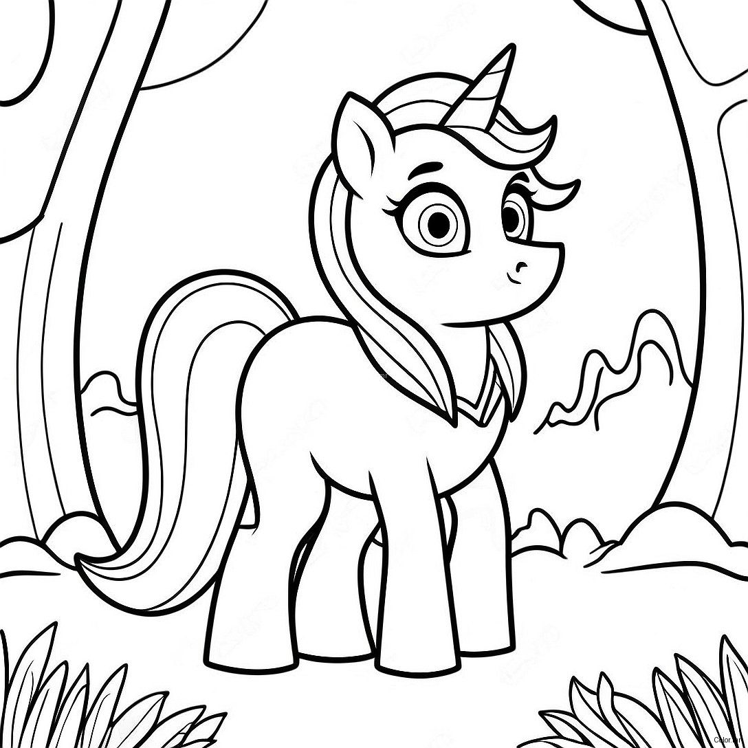 Princess Luna In A Magical Forest Coloring Page 36605 30503