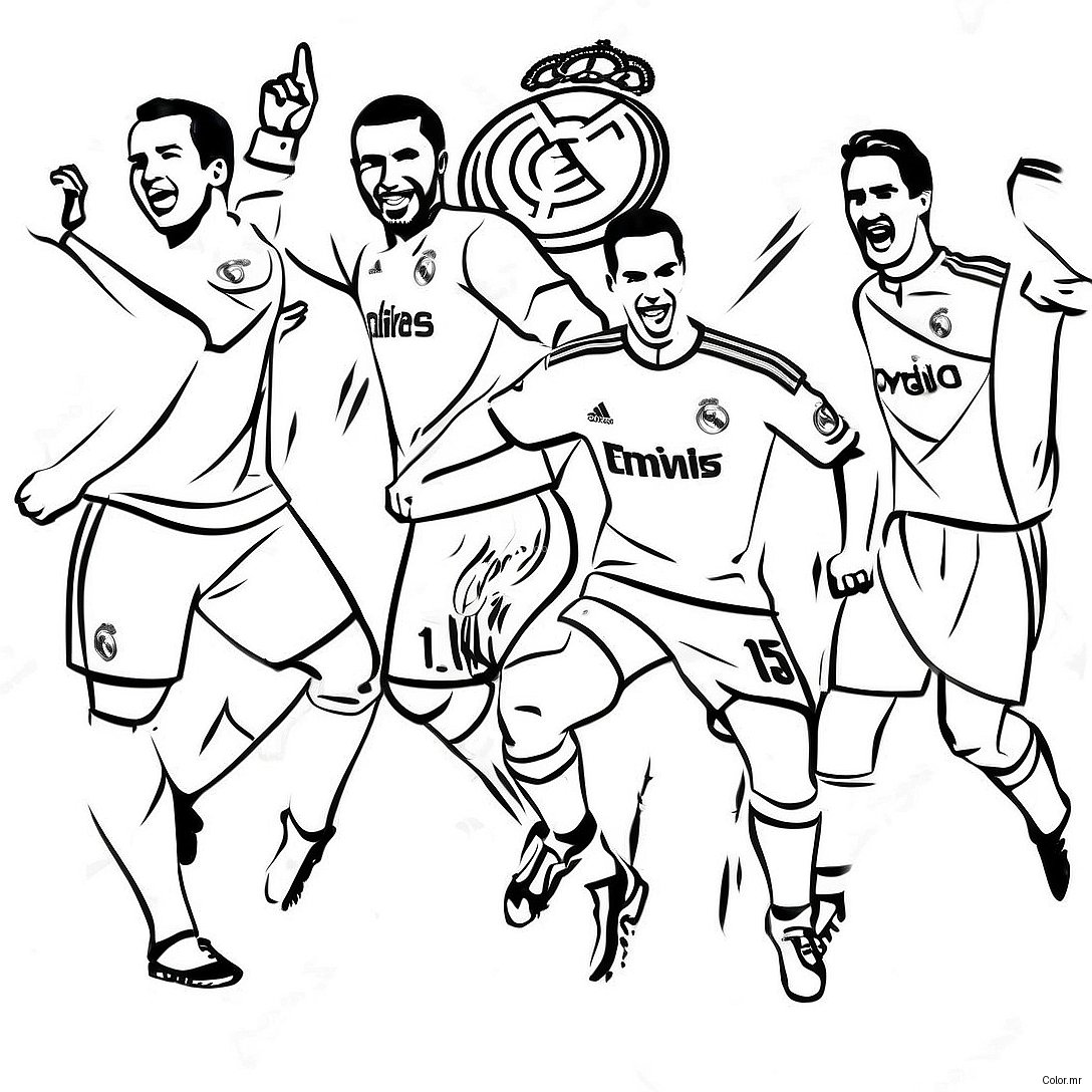 Real Madrid Players Celebrating Coloring Page 10237 8414
