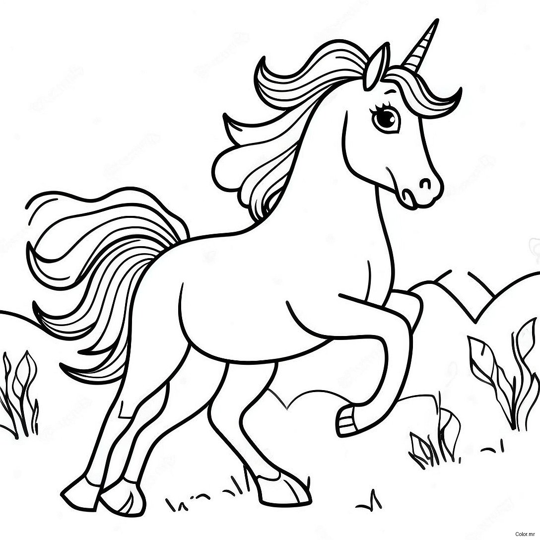 Realistic Wild Horse Galloping Coloring Page 3669 2979